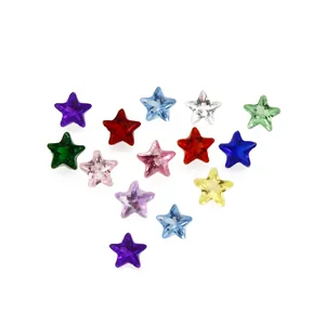 Set of 12 multi-colored star-shaped glass crystal birthstones for DIY jewelry