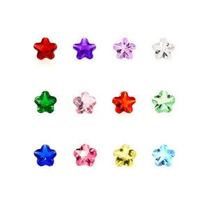 Professional set of 12 colorful star-shaped faceted glass crystal birthstones for DIY jewelry