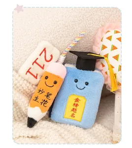 Creative graduation plush keychain set with cute pencil and book for students