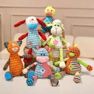 Patchwork Animal Plush Calming Doll For Kids Cartoon Cow Sheep Cat Duck Dog Bird Stuffed Toy Soft Sleeping Pillow Gift