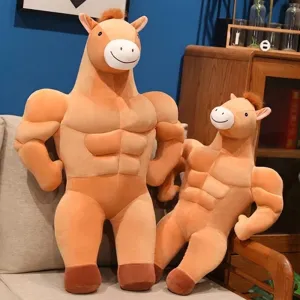 Muscular Horse Plush Toy Funny Muscle Animal Stuffed Pillow Creative Boyfriend Gift Decorative Sofa Cushion For Room