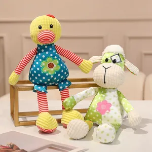 Soft corduroy duck and sheep plush toys for baby soothing and room decor