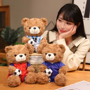 Peluche creativo di orsetto calciatore con maglie da calcio per regalo bambini
