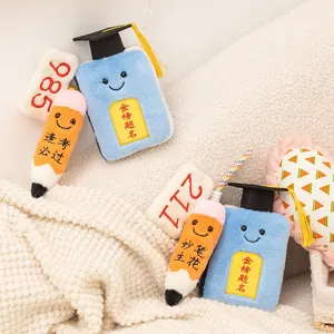 Creative graduation plush pendant set with cute book and pencil exam success designs