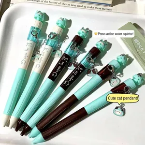 Cute cat themed water gun gel pen 0.5mm quick dry decompression stationery for students