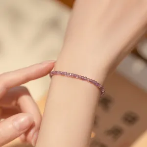 Natural Lavender Amethyst Bracelet For Women 14K Gold Filled Ultra-thin Dainty Gemstone Bead Bracelet Minimalist Jewelry Gift