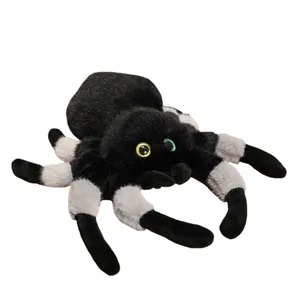 Peluche a forma di ragno nero realistico per scherzi e regali
