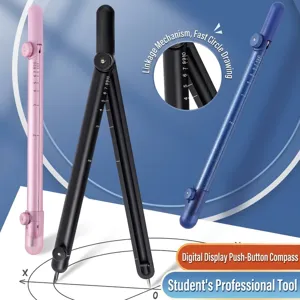 Compás Profesional de Metal Estilo Bolígrafo Con Escala de Precisión Para Estudiantes Dibujo Geométrico Matemáticas Herramienta de Dibujo Portátil