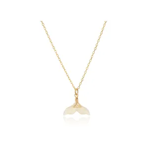 925 Sterling Silver Fish Tail Pendant Necklace Gold Plated Nephrite Jade Chinese Style Lightweight Luxury Jewelry For Women