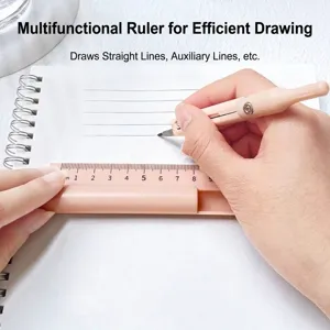 Multifunktionale Drei In Eins Geometrie Kompass Lineal Bleistift Set Pastell Macaron Kunststoff Schreibwaren Werkzeuge Für Schüler Schule Zeichnen Prüfung