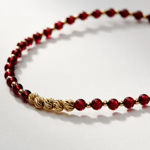 Natural wine red garnet anklet with 14K gold-filled textured beads macro jewelry shot