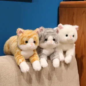 Realistico Gatto Peluche Giocattolo Bambola Gattino Rilassante Per Bambini Morbido Peluche Gatto Cuscino Decorazione Casa