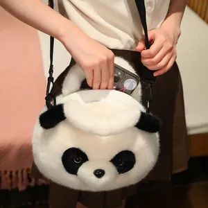 Lindo bolso bandolera de panda de felpa suave para niños y regalos originales