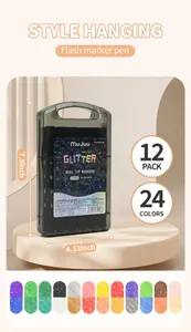 Glitzer-Marker Set mit Doppelspitze und 24 Farben für professionelles Malen und Kunst
