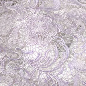 Wasserlösliche Spitze Polyester Paisleymuster Floral 3D Hohl Bestickter Spitzenstoff Material Für Hochzeitskleid Modekleidung