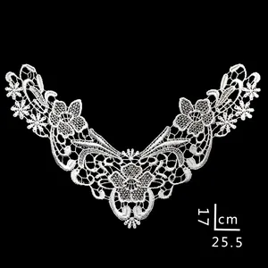 3D Hollow Embroidered Lace Collar Polyester Silk False Collar Floral Detachable Collar Women DIY Clothing Decoration