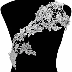 Exquisite Milk Silk Embroidery Lace Collar Flower Hollow Out Floral Applique For Women Clothing DIY Fake Collar Accessories