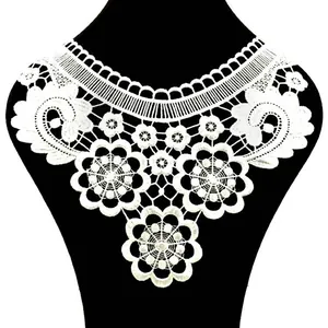 Elegant Hollow Out Floral Lace Detachable Collar Embroidered Applique For Women Dress Garment Accessories Fake Collar