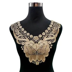 Elegant Water Soluble Lace Detachable Collar Polyester Embroidered Hollow Out Floral Butterfly False Collar For Women Dress DIY Accessories