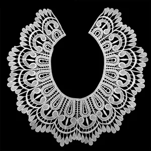 Colletto in Pizzo Ricamato in Seta di Latte Floreale Intagliato Colletto Rimovibile Accessorio per Abbigliamento Fai da Te Decorazione per Vestito da Donna