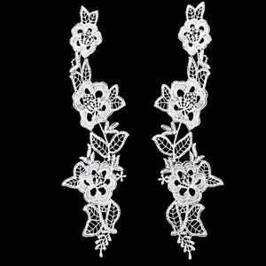 Wasserlösliche Spitze Spiegelpaar Stickerei Blumen Patches Polyester 3D Ausschnitt Applikation Für DIY Nähen Hochzeitskleid Zubehör