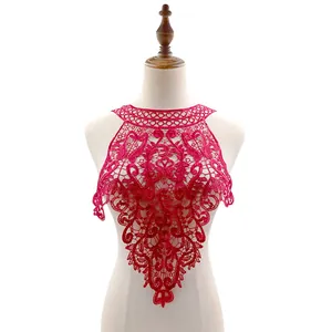 Eleganter Wasserlöslicher Spitze Stickerei Floral Falscher Kragen 3D Hohl Aus Applikation Für Damen Kleidung Deko Zubehör