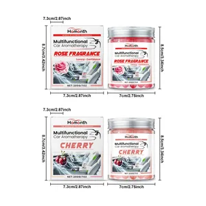 Detailed dimensions for Homonth car aromatherapy available in rose and cherry scents