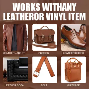 Application scenarios for leather recoloring paste on shoes, bags and furniture.