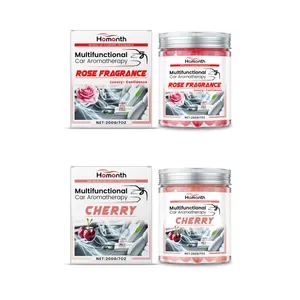 Homonth multifunctional car aromatherapy fragrance gels set in rose and cherry scents