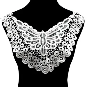 Butterfly Lace Fake Collar Embroidery Applique Hollow Out Organza Milk Protein Fiber False Collar For Women Clothing Accessories