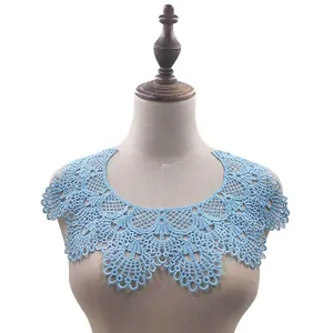 Wasserlösliche Spitze Bestickt Blumen Kragen Applikation Hohl Polyester Falscher Kragen Für DIY Damen Kleid Nähen Dekoration