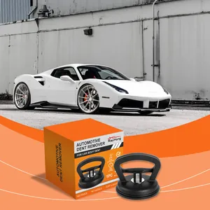Automotive dent remover suction cup tool shown with product retail packaging box