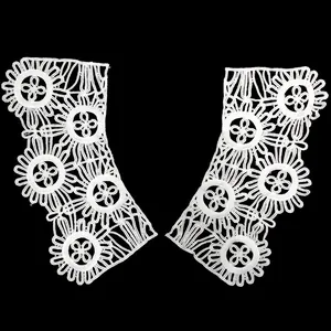 Water Soluble Lace Collar Milk Silk Hollow Embroidery DIY Sewing Accessory Doll Collar Floral Neck Decoration Women Girls