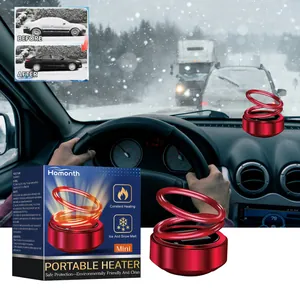 Vista detallada del calentador molecular portátil rojo Homonth para descongelar el coche.