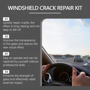 Professional windshield crack repair kit features showing easy operation and transparency