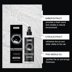 Λεπτομέρεια συστατικών όπως εκχύλισμα κεχριμπαριού και εσπεριδοειδών για αυτοκίνητο.