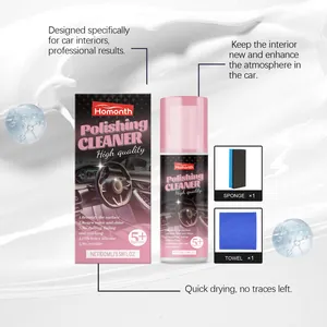 Set per la pulizia degli interni auto Homonth 100ml con spugna e panno azzurro