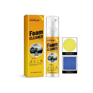 Homonth Auto-Innenraum-Schaumreiniger-Set mit 100ml Sprühflasche Schwamm und Tuch