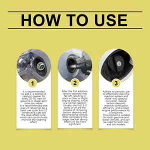 Step-by-step English instruction guide for using car engine catalytic cleaner liquid