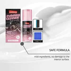 Set professionale per la pulizia degli interni auto con lucidante da 100ml spugna e panno