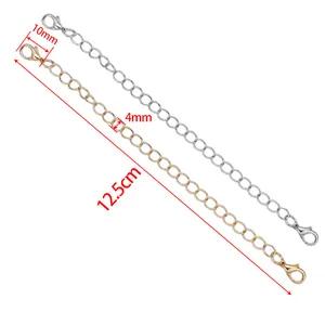 Measurements for metal extension chain with lobster clasps, showing 12.5cm length.