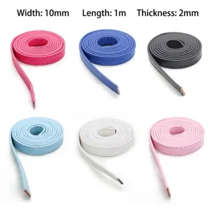 Tira de Cuero Artificial Cosida Cordón de Cuero Sintético PU Accesorio de Artesanía Hecho a Mano DIY Para Ropa de Muñecas Pulsera Llavero