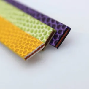 Lanières en cuir PU 8mm texture serpent en jaune vert et violet
