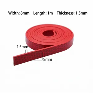 Lanière en cuir PU rouge motif serpent 8 mm de large pour création bijoux DIY et projets artisanaux