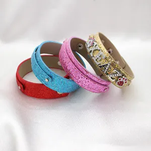 Close-up of sparkling sequin double-layer DIY wristbands in various colors