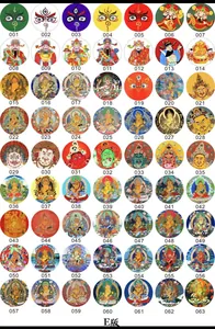 Selection of 63 Chinese traditional deity and opera mask stickers for DIY bracelet jewelry