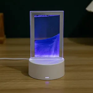 Detalle de lámpara LED de arena movediza con efecto de movimiento líquido azul