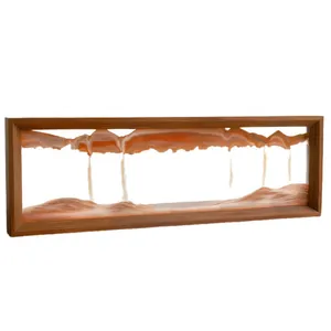 Art du sable mouvant 3D avec cadre en bois rectangulaire pour décoration de bureau