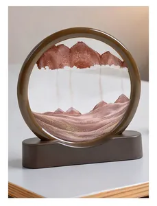 Vista detallada del arte de arena movediza 3D con capas de montañas naturales