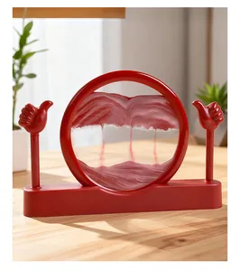 Vista detallada del arte de arena movediza 3D con base roja de pulgar arriba